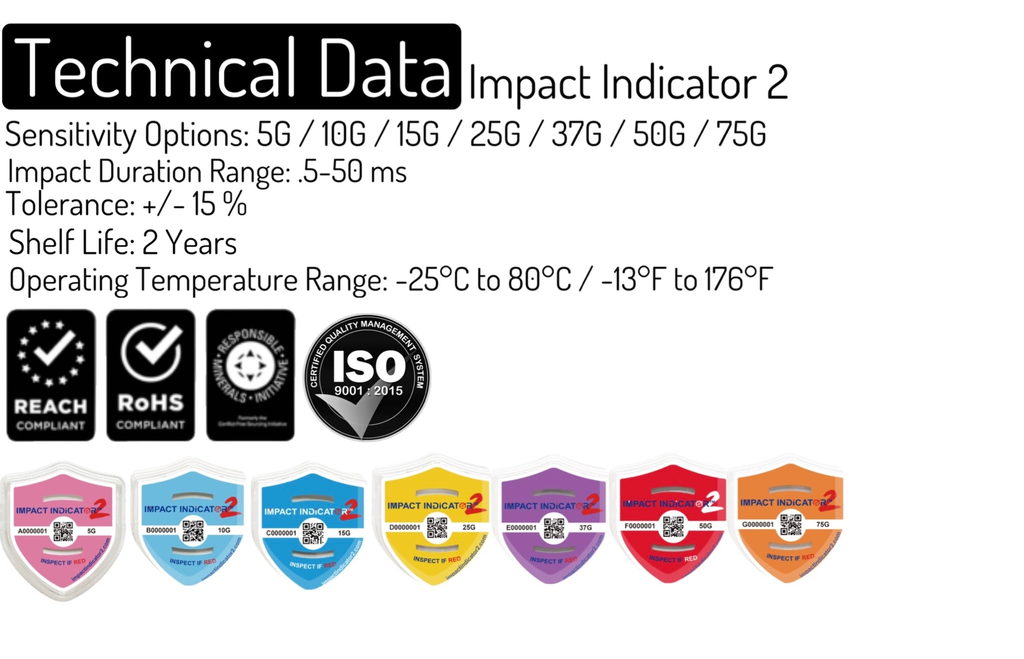 Impact Indicator 2 Shockwatch2 Alternative Spec Sheet - Shipping Impact Indicator for Shipping Damage 