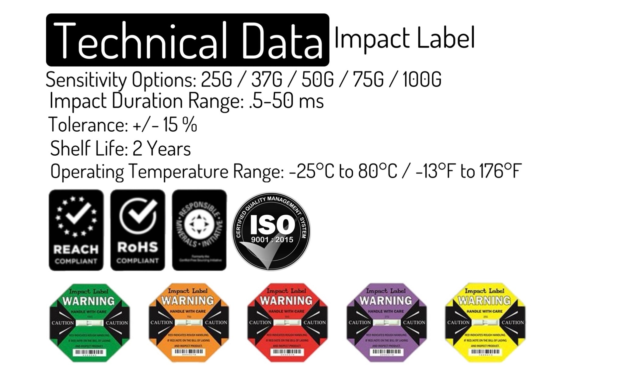Shipping Impact Label Shockwatch Alternative Spec Sheet - Shipping Impact Label for Shipping Damage 