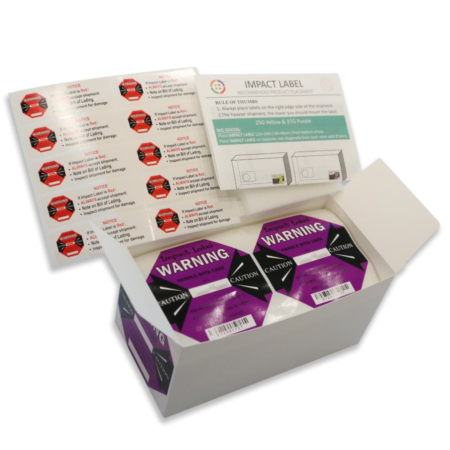 Shipping Impact Label 37G Purple Box of 50  - ShockWatch Label Alternative